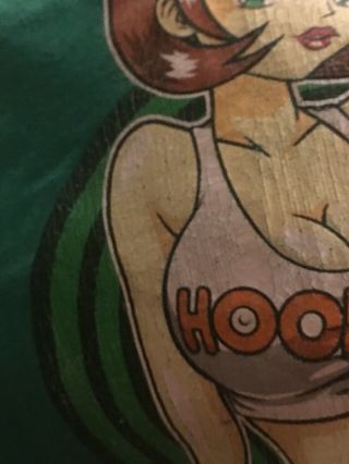 Authentic Vintage Hookups Skateboards T Shirt Hooters girl Rare XL 6