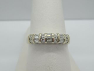 14k White Gold (20) Stack Wrap Round Baguette Diamond Anniversary Ring Band 1 Ct