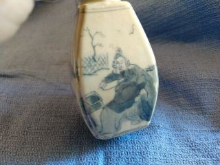 Unusual Old Antique Chinese Porcelain Stamp Seal Chop Blue White