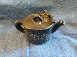 Old Chinese Porcelain Signed Water Dropper Blue Glaze Pot Yixing Teapot