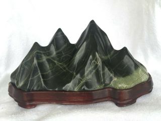 Vintage Suiseki Japanese Five Peak Mountain Viewing Stone Art With Signed Diaza
