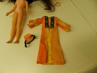 Vintage 1972 Kenner Blythe Doll Brunette Golden Goddess Dress Pink Blush 3