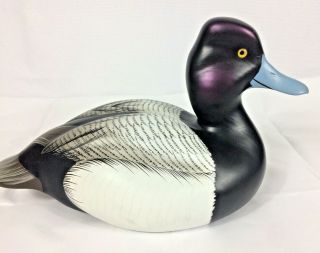 Randy Tull Ducks Unlimited Bluebill Decorative Wooden Decoy Signed & Numbered 3