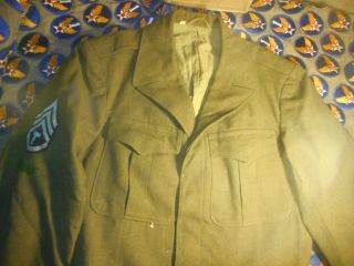 Ww2 Us Army Ike Jacket Sgt Tech Sgt Size 38 Long Dated June 1944