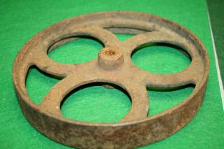 2 Antique Cast Iron Industrial spoke wheels 2