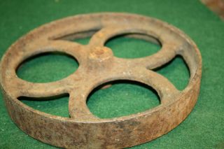 2 Antique Cast Iron Industrial spoke wheels 3
