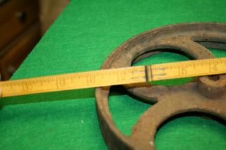 2 Antique Cast Iron Industrial spoke wheels 4
