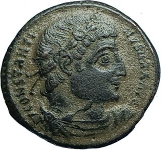 Constantine I The Great 330ad Authentic Ancient Roman Coin W Soldiers I66012