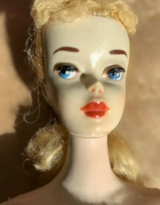 Vintage Barbie RARE 3 Blonde Ponytail Barbie All Makeup with Blush 2