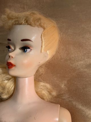 Vintage Barbie RARE 3 Blonde Ponytail Barbie All Makeup with Blush 3