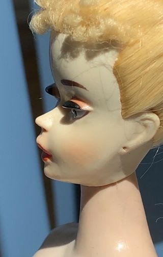 Vintage Barbie RARE 3 Blonde Ponytail Barbie All Makeup with Blush 7