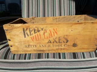 Kelly Vulcan Axe Advertising Wood Box Crate