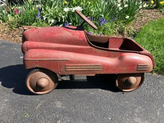 OLD ANTIQUE PEDAL CAR 1948 PONTIAC BUICK CHRYSLER LINCOLN UNRESTORED 3