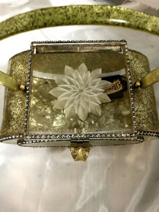 RARE Design Patricia Of Miami Vintage Glitter Lucite Purse Handbag Rhinestones 2