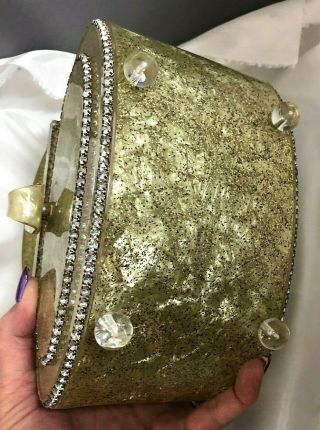 RARE Design Patricia Of Miami Vintage Glitter Lucite Purse Handbag Rhinestones 4