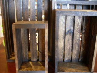 Rustic Wood Crates Hand Crafted Set of 4 3