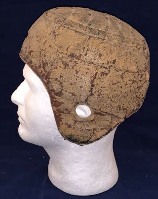 Antique Circa 1910 Harvard Style Flattop Football Helmet Head Harness Early Old 2