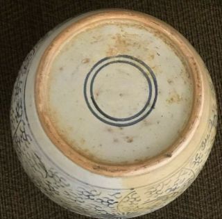 Antique Chinese Blue And White Ginger Jar /Underglaze blue double circles 7