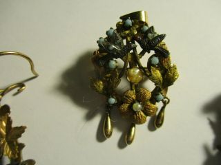Pin Pendant and Earrings Set.  From the Georgian Era. 5