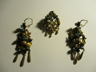 Pin Pendant and Earrings Set.  From the Georgian Era. 6