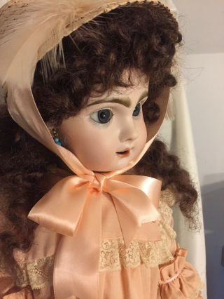 25” Tete Jumeau Fully Marked Antique French Bisque Doll - Stand 2