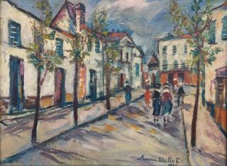 Maurice Utrillo 1925 signed antique oil / board painting French? 2