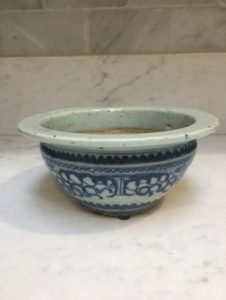 Antique Chinese Blue Celadon 7 " Incense Bowl