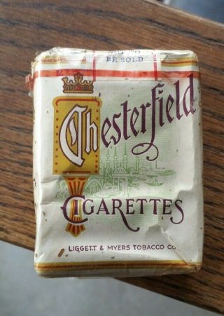 Ww2 Chesterfield Non - Foil Cigarette Pack Tax Red Cross Gi Issue