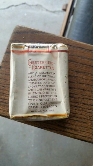 WW2 Chesterfield NON - Foil Cigarette Pack TAX Red Cross GI ISSUE 5