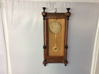 Antique - Vintage Grandfather Clock Shaped Wood Pocket Watch Holder
