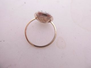 9ct gold domed back paste set ring,  Georgian 18th century cluster 3