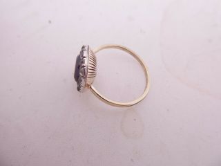9ct gold domed back paste set ring,  Georgian 18th century cluster 4