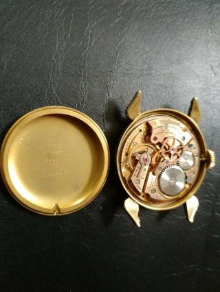 Vintage Mens Ulysse Nardin 14K Solid Gold Mechanical Watch Adjusted Chronometer 9