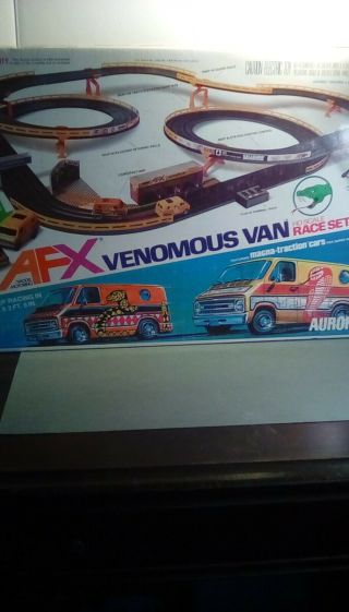 Vintage Aurora Afx Car Racing Set,  Venomous Van,  2182,  2 Vans,  Complete