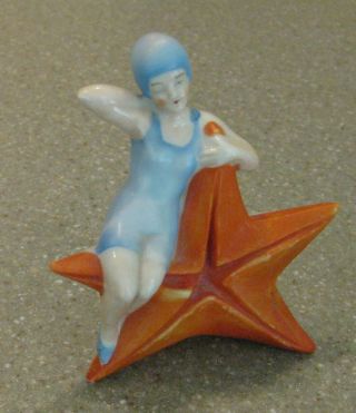 Vintage Bathing Beauty Sitting On A Star Made In Germany