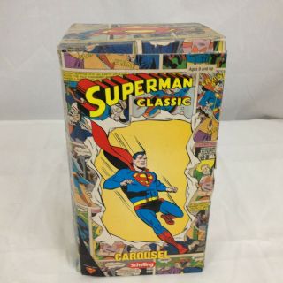 Schylling Superman Supergirl Classic Wind Up Spinning Tin Toy Carousel