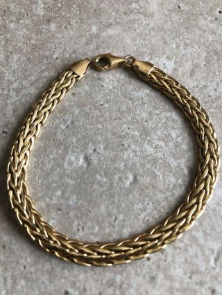Vintage Estate Signed Milor 18k Solid Yellow Gold Made In Italy Chain Bracelet