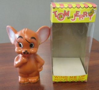 Vintage 1967 Ahi Azrak Hamway Tom & Jerry Wind - Up Jerry Toy W/orig Box