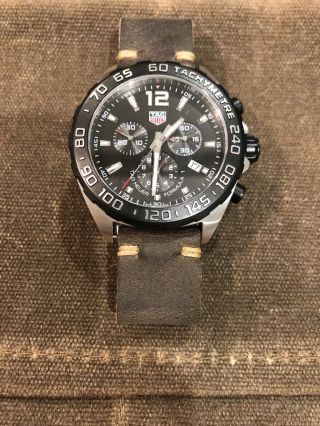 Men’s Tag Heuer Formula 1 Quartz Watch Caz1010 Ft8024 Vintage Leather Strap