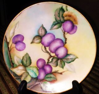 L@@k Vintage Pm&m Thomas " Sevres " Plate Signed Bavaria Porcelain Hand Painted