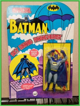 Batman Sky Diving Parachutist Vintage Toy Moc Unpunched Ahi Group 1973