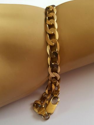 Bracelet - Vintage Classic 9ct Gold Curb Bracelet 8.  5 Inches Long - Investment