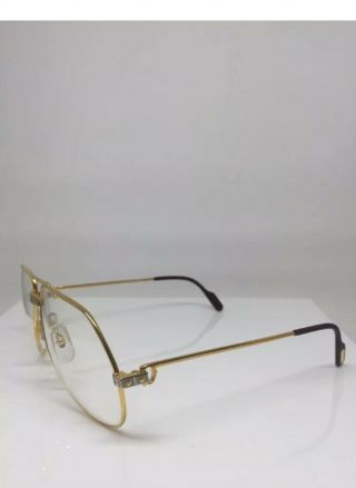 Vintage Gold Cartier Vendome Santos Sunglasses 62 14 10