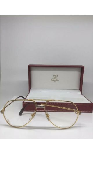 Vintage Gold Cartier Vendome Santos Sunglasses 62 14 2