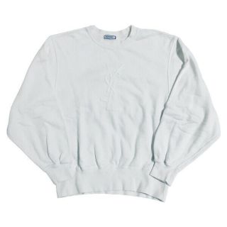 Rare Auth Yves Saint Laurent Vintage Ysl Big Logo Sweatshirt White Size M