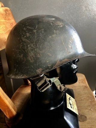 Wwii Us Army Usmc M1 Steel Pot Helmet Front Seam Swivel Bale Ww2 1943