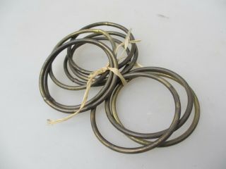 Antique Brass Curtain Rings Vintage Holder Hangers Brackets Old 2.  7/8 " W