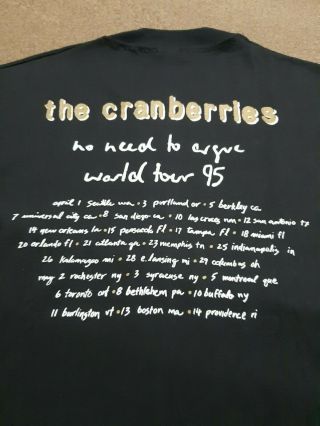Vintage The Cranberries No Need To Argue 1995 Tour T - Shirt XLarge Deadstock 3