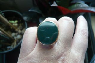 Georgian Style Scottish Bloodstone And 9 Carat Gold Ring Date 1991