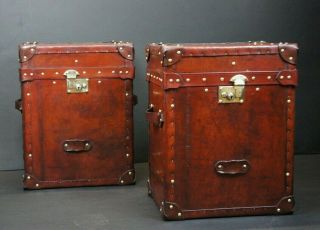 Bespoke English Campaign Chests In Antique Leather 10